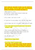 NEW UPDATE 2022&sol;2023 NURS 1142 RN MENTAL  HEALTH FINAL EXAM PRACTICE QUESTIONS  WITH ANSWERS ATTAINED GRADED A&plus;&period;