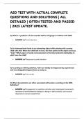 ASD TEST WITH ACTUAL COMPLETE QUESTIONS AND SOLUTIONS &vert; ALL DETAILED &vert; OFTEN TESTED AND PASSED &vert; 2025 LATEST UPDATE&period;
