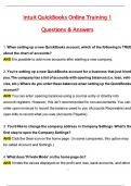 Intuit QuickBooks Online Training 1 Exam 2025 &vert; Actual Exam Questions & Verified Answers &vert; Latest &lpar;Latest 2025 &sol; 2026 Update&rpar; A&plus; Grade Complete