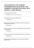 ASD OVERVIEW GET IT RIGHT COMPREHENSIVE QUESTIONS AND VERIFIED ANSWERS EXAM PRACTICE GRADE A&plus; &vert; 2024 UPDATE&period;