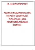 NR568 &ndash; Advanced Pharmacology for the Adult-Gerontology Primary Care Nurse Practitioner &vert; Exam Prep with Correct Answers &lpar;2025&sol;2026&rpar;