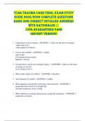 TCAR Trauma Care FINAL EXAM STUDY  GUIDE 2025&sol;2026 COMPLETE QUESTIONS  BANK AND CORRECT DETAILED ANSWERS  WITH RATIONALES &vert;&vert;  100&percnt; GUARANTEED PASS  <RECENT VERSION> 