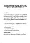 NRG 200 Pharmacology for Human Caring Nursing &ndash; Final Exam &lpar;2025&sol;2026 Verified Version&rpar; &ndash; Real Exam Questions with 100&percnt; Correct Answers
