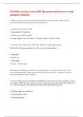 NUR401 &vert; Nursing Practice Exam &vert; 2025 &vert; Clinical Scenario Questions with Answers