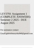 LEV3701 Assignment 1 &lpar;COMPLETE ANSWERS&rpar; Semester 2 2025 - DUE August 2025&semi;