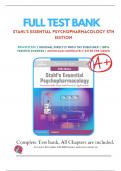 Test Bank for Stahl's Essential Psychopharmacology 5th Edition &lpar;2025&sol;2026&rpar; &ndash; Chapters 1-13 &vert; Stephen M&period; Stahl