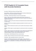 FTCE English 6-12 Complete Exam with Accurate Solutions