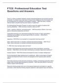 FTCE Professional Education Test Questions and Answers