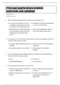 FTCE SAE Earth Space Science Questions and Answers