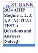 2023&sol;2024 AHIP Module 1&comma; 2&comma; 3&comma; 4&comma; 5 &lpar;ACTUAL TEST &rpar; Questions and Answers GRADED A ALL COREECT