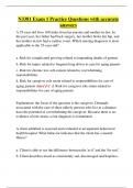 N3381 Exam 1 Practice Questions with accurate answers&period;