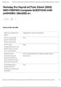 Workday Pro Payroll ACTUAL EXAM &lpar;2025&rpar; 100&percnt;VERIFIED &vert;complete QUESTIONS AND ANSWERS &vert; GRADED A&plus;&period;