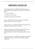 MIDTERM 2 MGMT 339 QUESTIONS AND ANSWERS 2025