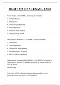 MGMT 339 FINAL EXAM - CSUF QUESTIONS AND ANSWERS 2025