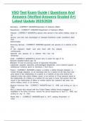 VSO Test Exam Guide &lpar; Questions And Answers &lpar;Verified Answers Graded A&plus;&rpar; Latest Update 2025&sol;2026