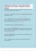 ELEMENTARY STATISTICS- FINAL EXAM UPDATE QUESTIONS AND CORRECT ANSWERS ALREADY A GRADED