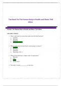 TEST BANK FOR The Human Body in Health and Illness 7th Edition by Barbara Herlihy &comma; Chapter 1-27 All Chapters Verified &vert;ISBN&colon; 9780323711265&vert; Guide A&plus;