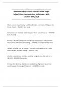 American Safety Council - Florida Online Traffic School&colon; Final Exam questions and answers with solutions 2025&sol;2026