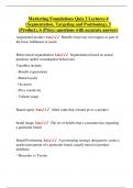 Marketing Foundations Quiz 2 Lectures 4  &lpar;Segmentation&comma; Targeting and Positioning&rpar;&comma; 5  &lpar;Product&rpar;&comma; 6 &lpar;Price&rpar; questions with accurate answers 