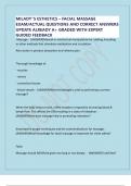 MILADY&rdquo;S ESTHETICS &ndash; FACIAL MASSAGE EXAM&sol;ACTUAL QUESTIONS AND CORRECT ANSWERS UPDATE ALREADY A&plus; GRADED WITH EXPERT GUIDED FEEDBACK