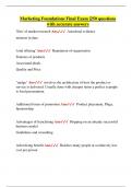 Marketing Foundations Final Exam &vert;250 questions  with accurate answers 