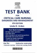 Critical Care Nursing&colon; Diagnosis and Management 9th Edition - Test Bank by Linda D&period; Urden&comma; Kathleen M&period; Stacy&comma; Mary E&period; Lough