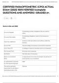 CERTIFIED PARAOPTOMETRIC &lpar;CPO&rpar; ACTUAL EXAM &lpar;2025&rpar; 100&percnt;VERIFIED &vert;complete QUESTIONS AND ANSWERS &vert; GRADED A&plus;&period;