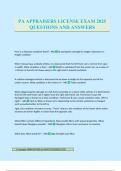 PA APPRAISERS LICENSE EXAM 2025 QUESTIONS AND ANSWERS