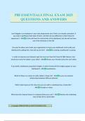 PBI ESSENTIALS FINAL EXAM 2025 QUESTIONS AND ANSWERS