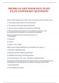 MICHIGAN LIFE INSURANCE STATE EXAM ANSWER KEY QUESTIONS