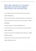 HIST 2280 - HOCKEY IN CANADIAN HISTORY EXAM WITH CORRECT QUESTIONS AND ANSWERS 2025