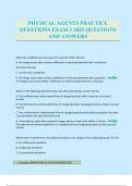 PHYSICAL AGENTS PRACTICE QUESTIONS EXAM 3 2025 QUESTIONS AND ANSWERS