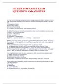 MI LIFE INSURANCE EXAM QUESTIONS AND ANSWERS