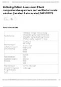 Kettering Patient Assessment EXAM comprehensive questions and verified accurate solution &lpar;detailed & elaborated&rpar; 2025 TEST&excl;&excl;