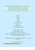 REFORMER INSTRUCTOR TEST OUT - BALANCED BODY EXAM 2025 QUESTIONS AND ANSWERS