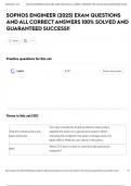 SOPHOS ENGINEER &lpar;2025&rpar; EXAM QUESTIONS AND ALL CORRECT ANSWERS 100&percnt; SOLVED AND GUARANTEED SUCCESS&excl;&excl;
