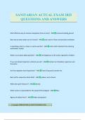 SANITARIAN ACTUAL EXAM 2025 QUESTIONS AND ANSWERS