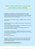 ROLE AND SCOPE FINAL EXAM 2025 QUESTIONS AND ANSWERS