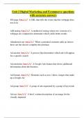 Unit 2 Digital Marketing and Ecommerce questions with accurate answers&period;
