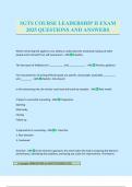 SGTS COURSE LEADERSHIP II EXAM 2025 QUESTIONS AND ANSWERS