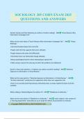 SOCIOLOGY 205 COHN EXAM 2025 QUESTIONS AND ANSWERS