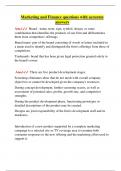Marketing and Finance questions with accurate answers