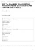 OECP Test EXAM 2 2025 EXAM QUESTIONS &vert;FREQUENTLY TESTED QUESTIONS &vert;&vert;VERIFIED SOLUTIONS &lpar;100&percnt; CORRECT&rpar;