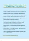 THERAPEUTIC EXERCISE FINAL EXAM 2025 QUESTIONS AND ANSWERS