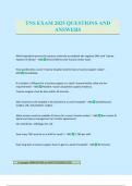 TNS EXAM 2025 QUESTIONS AND ANSWERS