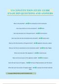 US CONSTITUTION STUDY GUIDE EXAM 2025 QUESTIONS AND ANSWERS