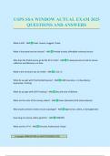 USPS SSA WINDOW ACTUAL EXAM 2025 QUESTIONS AND ANSWERS