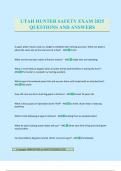 UTAH HUNTER SAFETY EXAM 2025 QUESTIONS AND ANSWERS