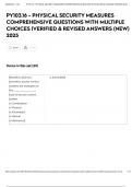 PY103&period;16 - PHYSICAL SECURITY MEASURES COMPREHENSIVE QUESTIONS WITH MULTIPLE CHOICES &vert;VERIFIED & REVISED ANSWERS &lpar;NEW&rpar; 2025