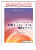 Test Bank for Introduction to Critical Care Nursing&comma; 7th Edition by Mary Lou Sole&comma; 9780323377034 &comma; Covering Chapters 1-21 &vert; Includes Rationales&comma;